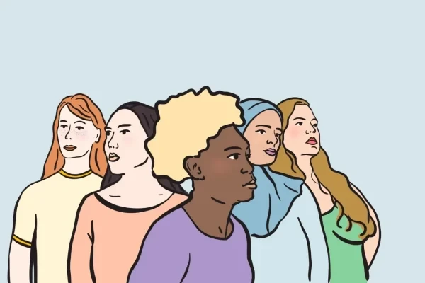 Eine Gruppe an Frauen, die unzufrieden schaut